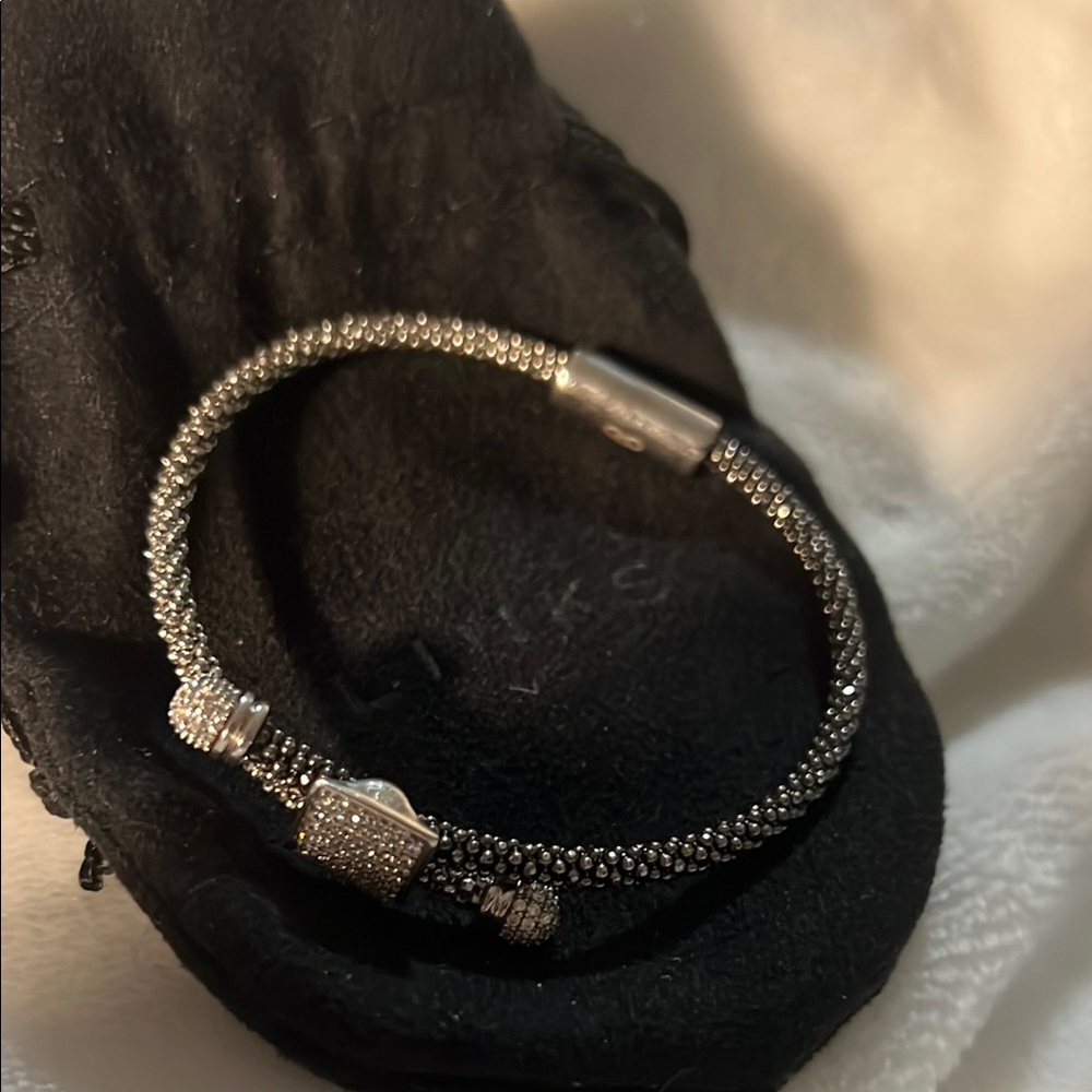 Silver Braided Beaded Bracelet